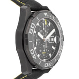  Shop Authentic Tag Heuer Aquaracer Chronograph PVD Black Dial Black Nylon Strap Watch for Men - CAY218A.FC6361 - Luxxuri