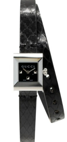  Shop Authentic Gucci G-Frame Black Dial Black Leather Strap Watch For Women - YA128526 - Luxxuri