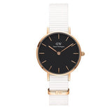  Shop Authentic Daniel Wellington Classic Petite Dover Black Dial White NATO Strap Watch For Women - DW00100314 - Luxxuri