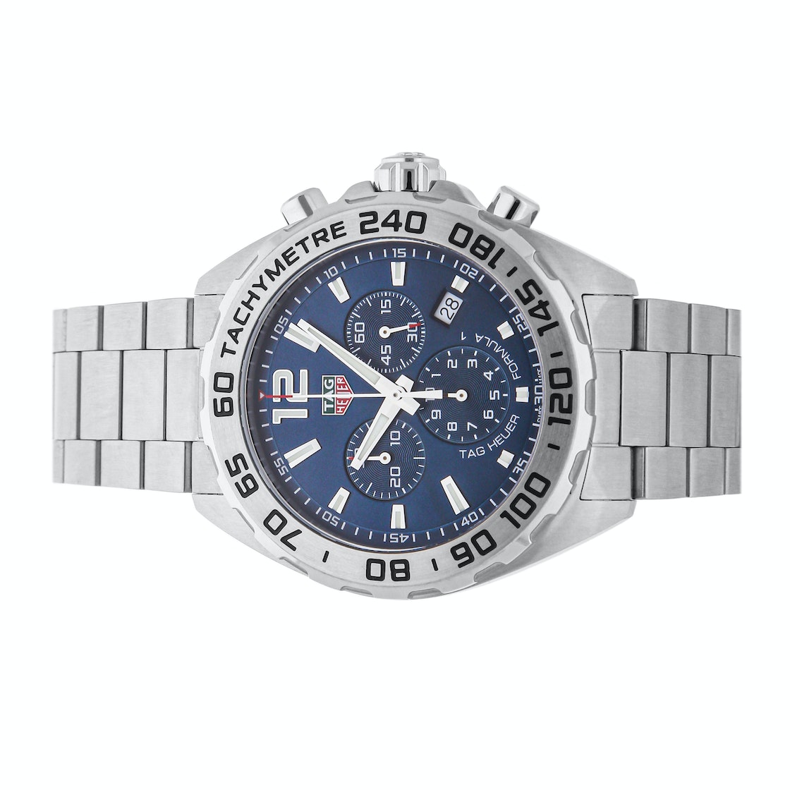 Tag Heuer Formula 1 Chronograph Blue Dial Silver Steel Strap Watch for Men - CAZ101K.BA0842