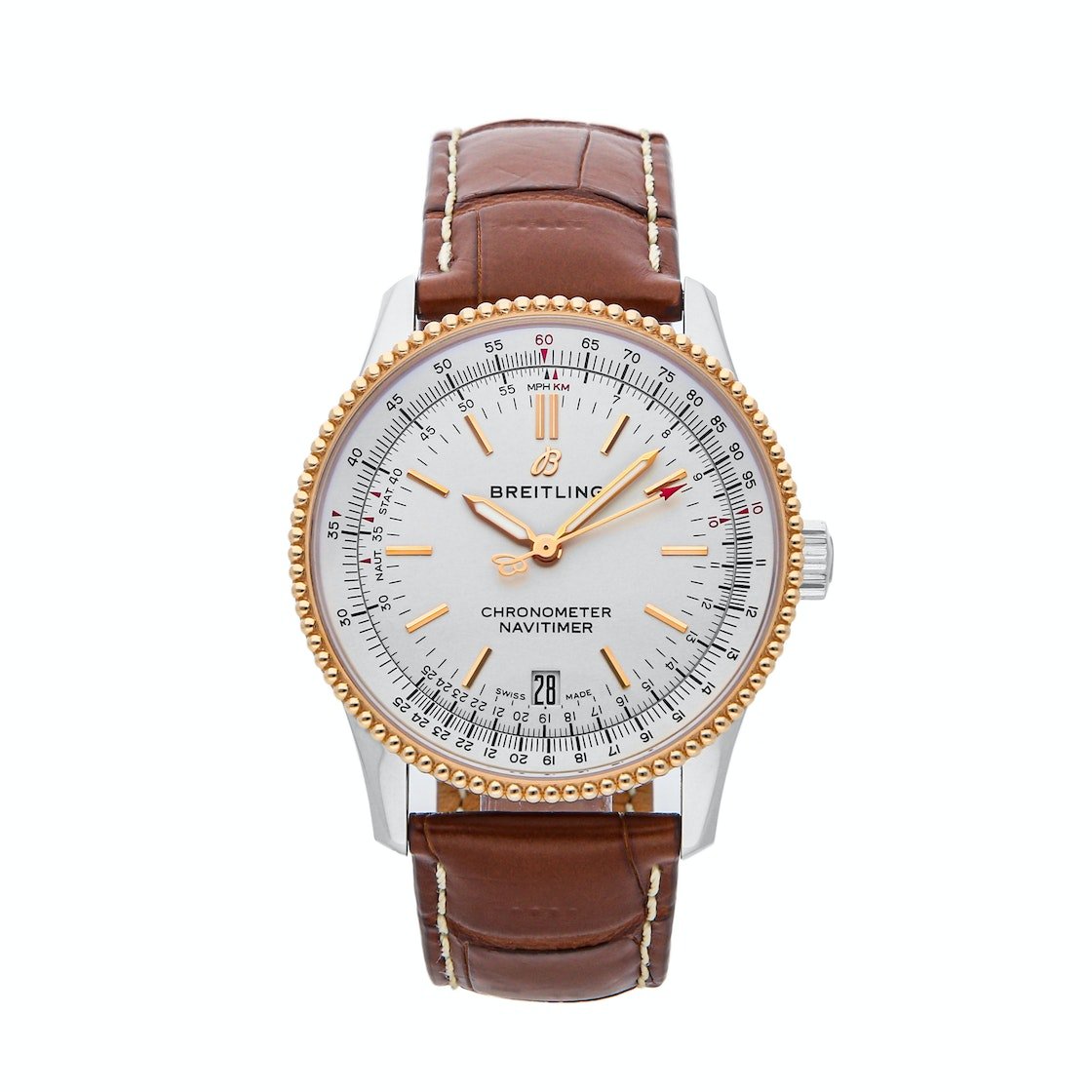  Shop Authentic Breitling Navitimer Automatic 41mm White Dial Brown Leather Strap Mens Watch - U17326241G1P1 - Luxxuri