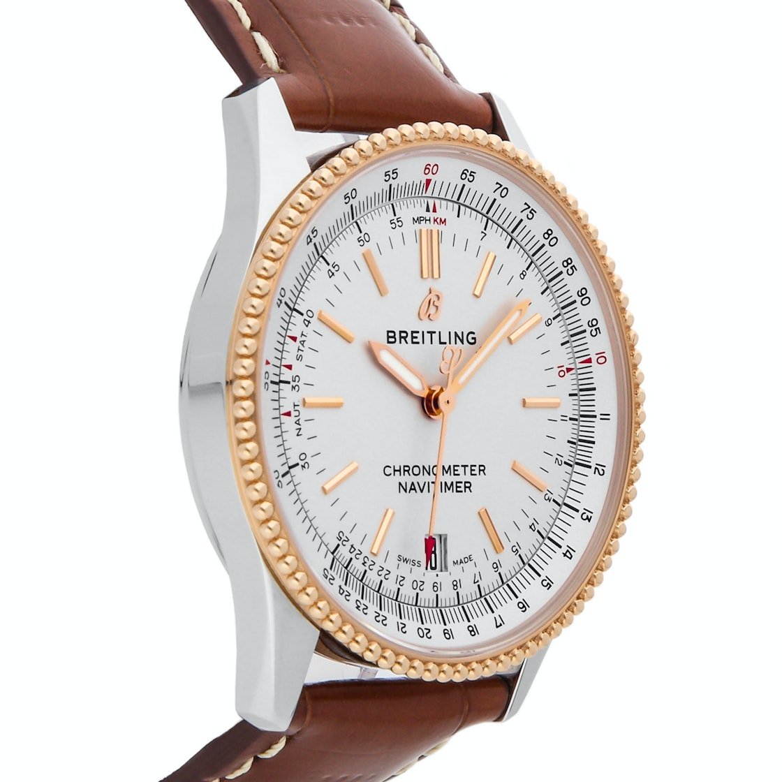  Shop Authentic Breitling Navitimer Automatic 41mm White Dial Brown Leather Strap Mens Watch - U17326241G1P1 - Luxxuri