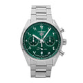  Shop Authentic Tag Heuer Carrera Automatic Chronograph Limited Edition Green Dial Silver Steel Strap Watch for Men - CBN2014.EB0240 - Luxxuri