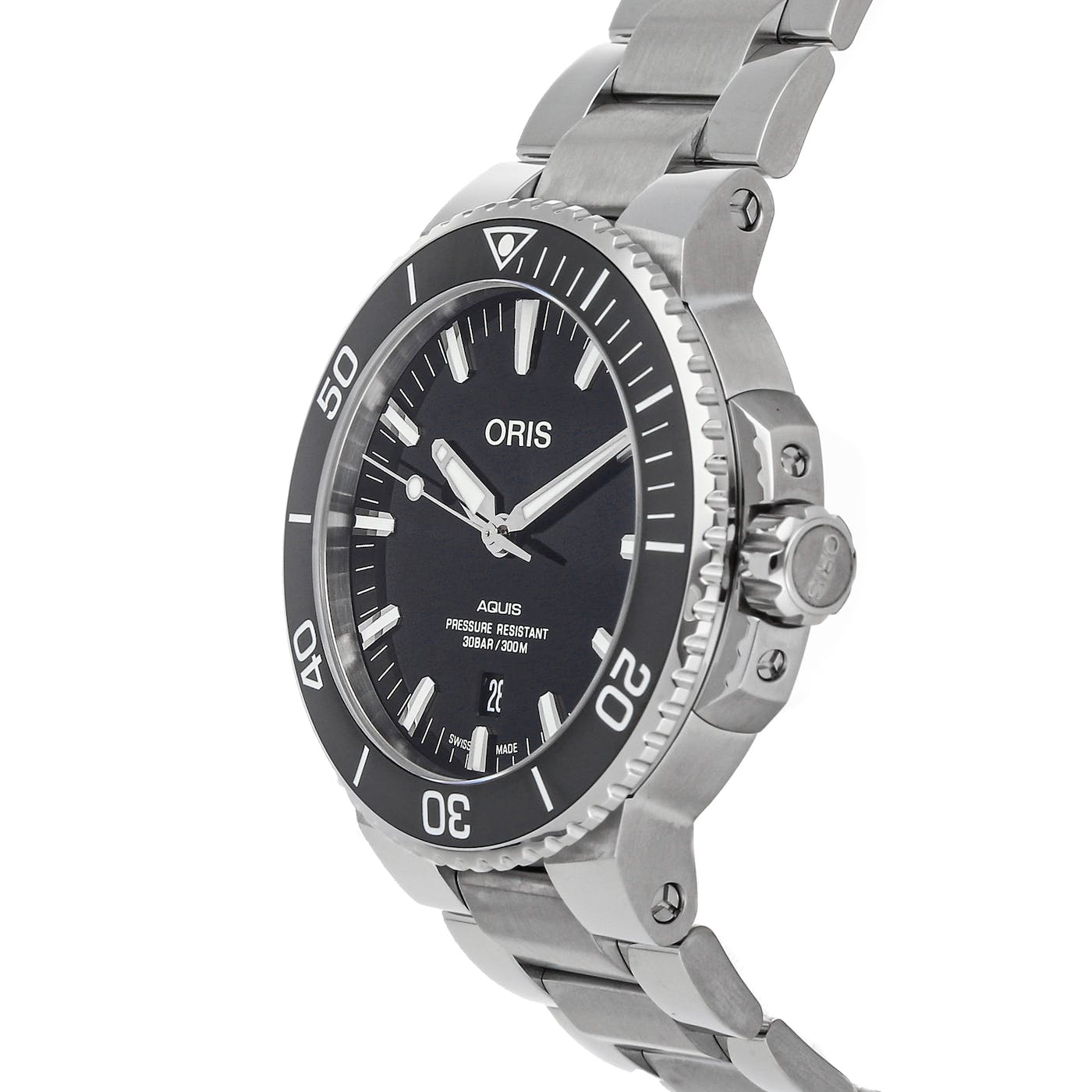  Shop Authentic Oris Aquis Date Black Dial Silver Steel Strap Watch for Men - 0173377304134-0782405PEB - Luxxuri