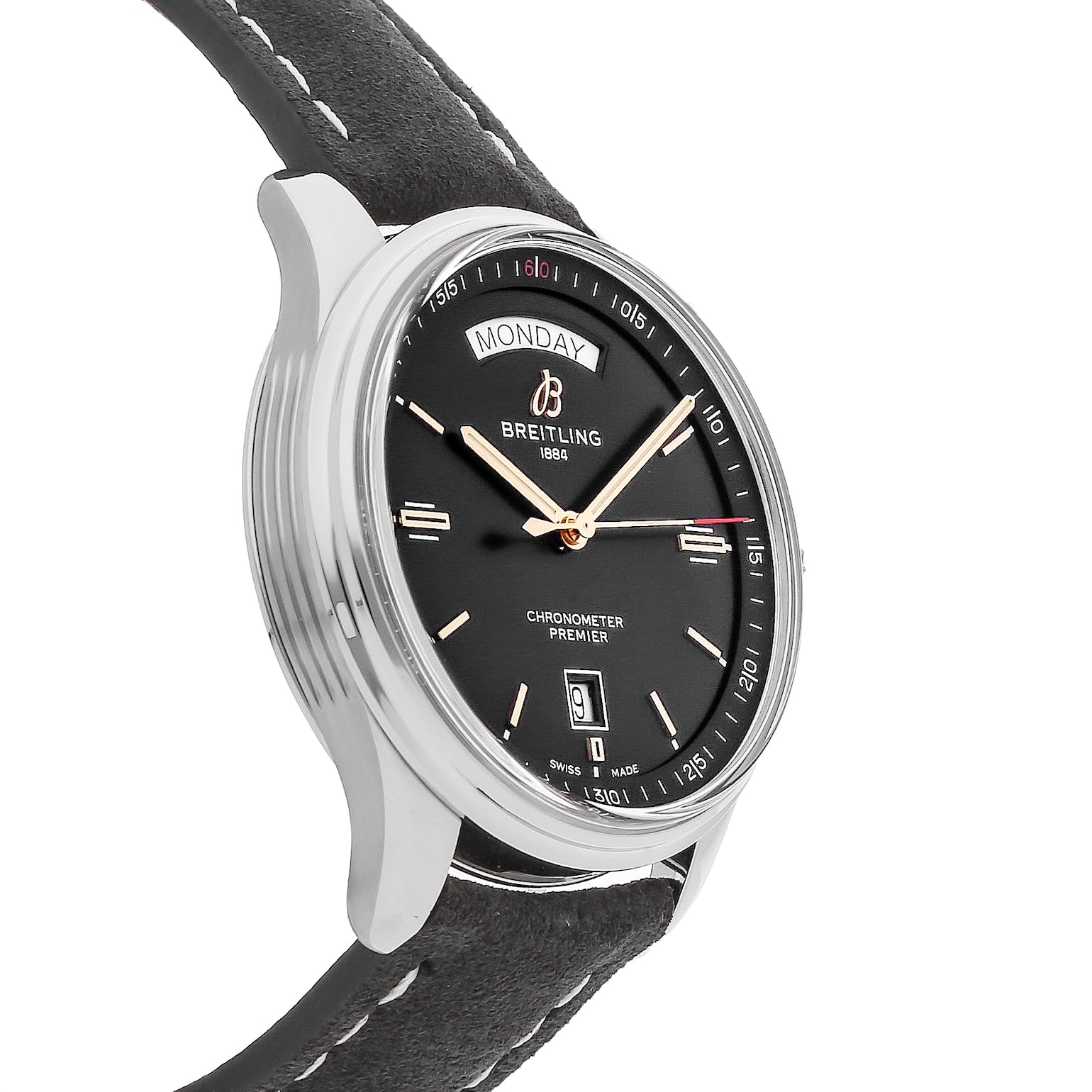  Shop Authentic Breitling Premier Automatic 40mm Day & Date Black Dial Black Strap Mens Watch - A45340241B1X1 - Luxxuri