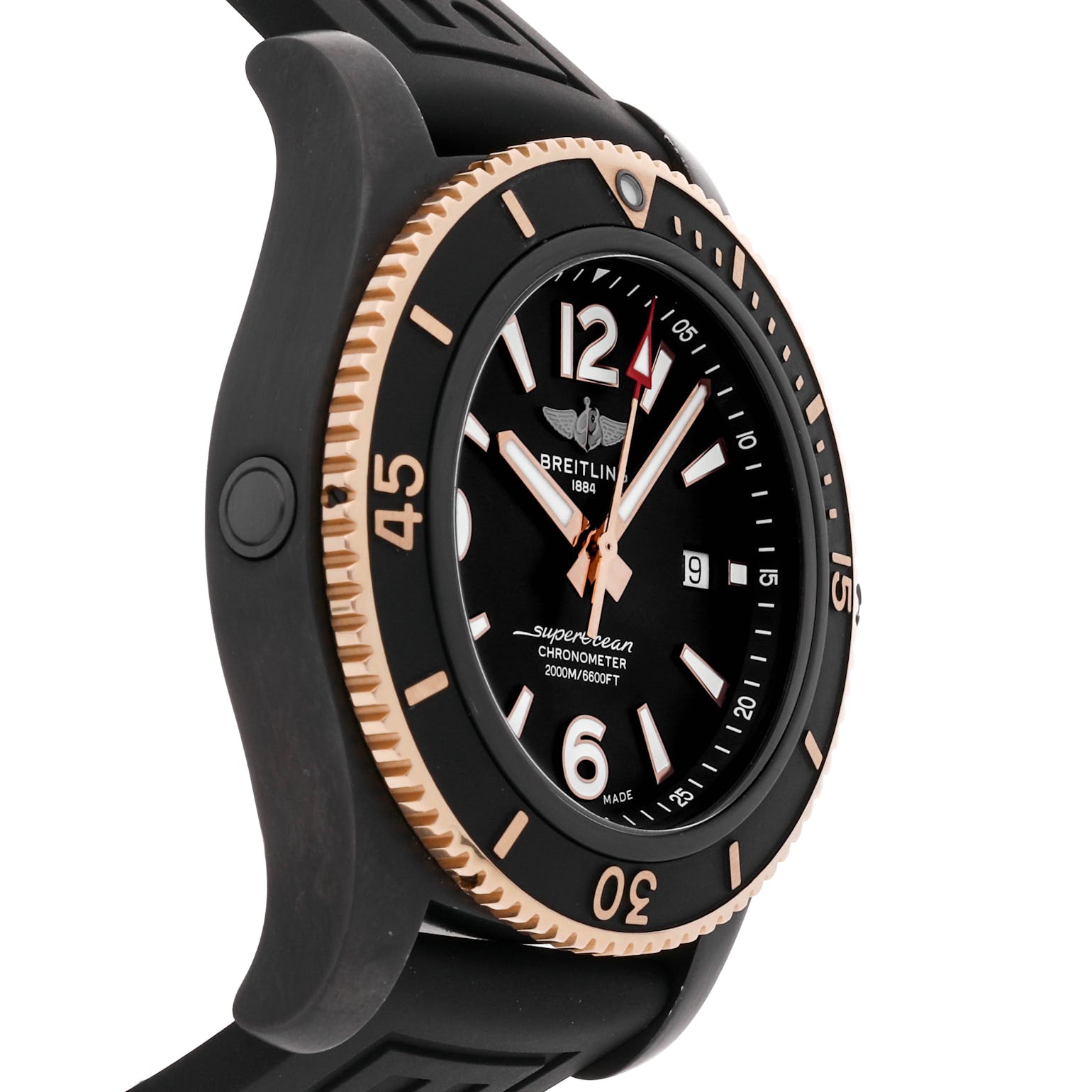  Shop Authentic Breitling Superocean Automatic 46mm Black Dial Black Rubber Strap Watch for Men - U17368221B1S1 - Luxxuri