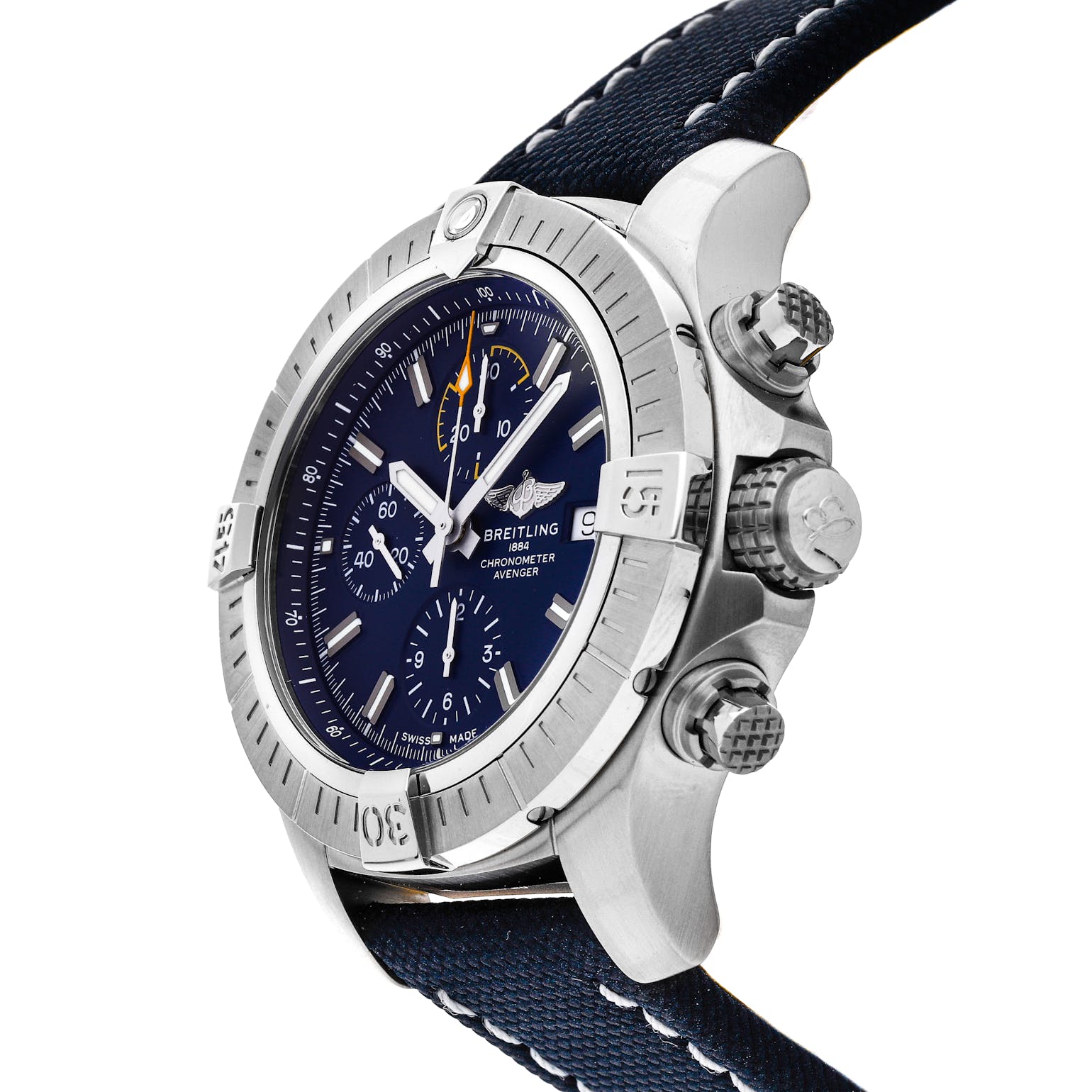  Shop Authentic Breitling Avenger Chronograph 45mm Blue Dial Blue Calfskin Strap Watch for Men - A13317101C1X2 - Luxxuri