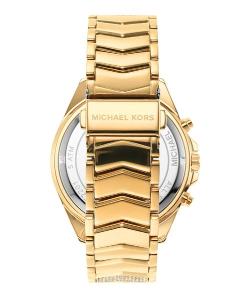  Shop Authentic Michael Kors Berkley Chronograph Black Dial Gold Steel Strap Watch For Women - MK7414 - Luxxuri