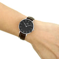  Shop Authentic Daniel Wellington Classic Petite York Black Dial Brown Leather Strap Watch For Women - DW00100182 - Luxxuri