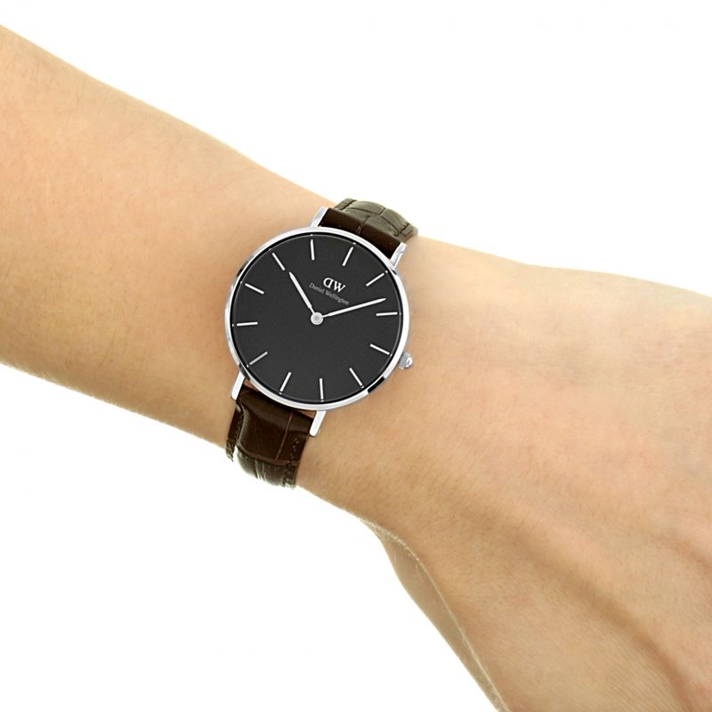  Shop Authentic Daniel Wellington Classic Petite York Black Dial Brown Leather Strap Watch For Women - DW00100182 - Luxxuri