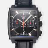  Shop Authentic Tag Heuer Monaco Automatic Chronograph Black Dial Black Leather Strap Watch for Men - CBL2180.FC6497 - Luxxuri