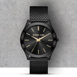  Shop Authentic Michael Kors Slim Runway Black Dial Black Mesh Strap Watch for Women - MK8607 - Luxxuri