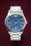  Shop Authentic Emporio Armani Valente Quartz Blue Dial Silver Steel Strap Watch For Men - AR11085 - Luxxuri
