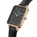  Shop Authentic Daniel Wellington Quadro Sheffield Black Dial Black Leather Strap Watch For Women - DW00100435 - Luxxuri