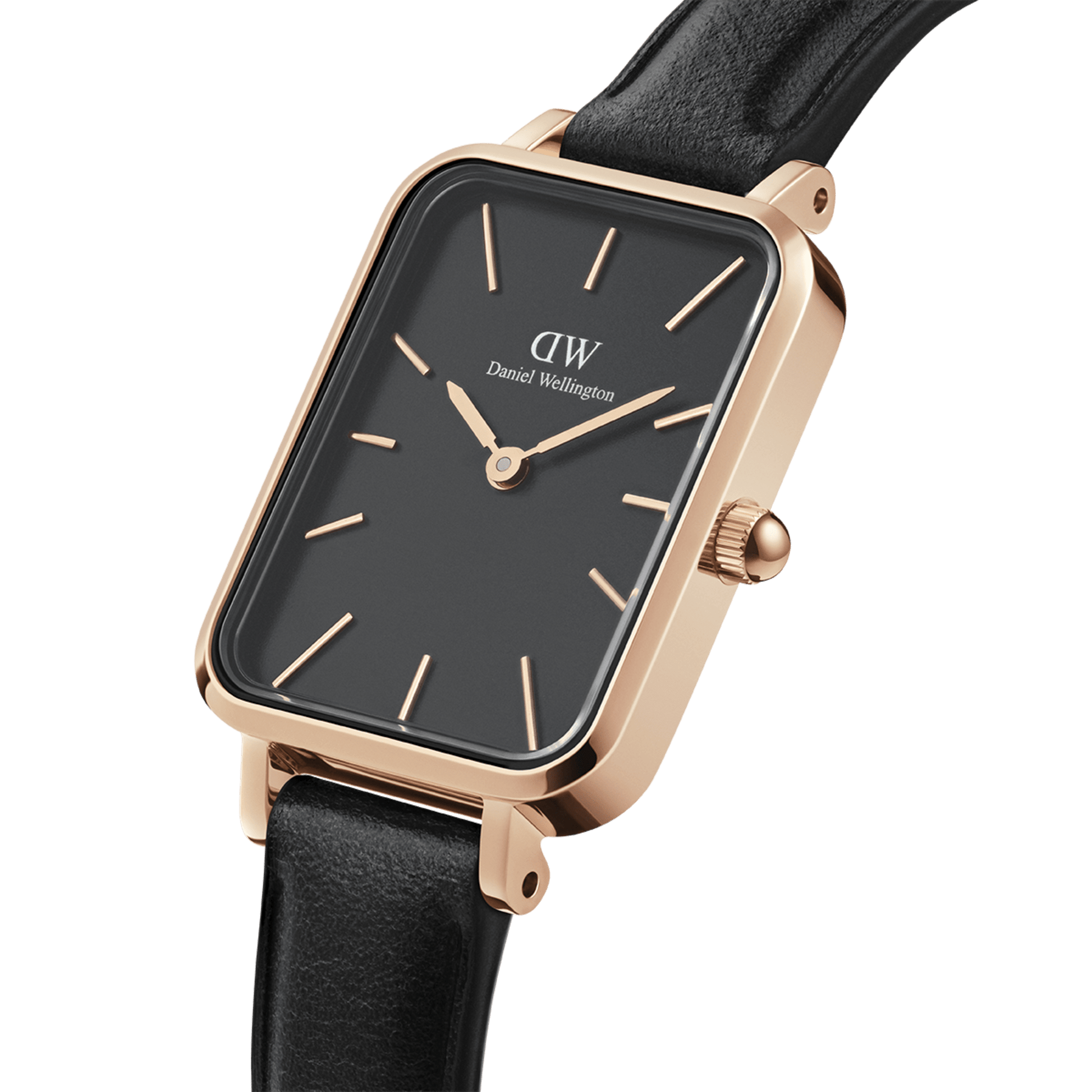  Shop Authentic Daniel Wellington Quadro Sheffield Black Dial Black Leather Strap Watch For Women - DW00100435 - Luxxuri