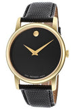  Shop Authentic Movado Museum Black Dial Black Leather Strap Watch For Men - 2100005 - Luxxuri