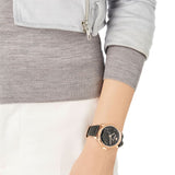  Shop Authentic Swarovski Crystalline Hours Black Dial Black Leather Strap Watch for Women - 5295377 - Luxxuri