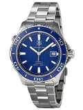  Shop Authentic Tag Heuer Aquaracer Calibre 5 Automatic Blue Dial Silver Steel Strap Watch for Men - WAK2111.BA0830 - Luxxuri