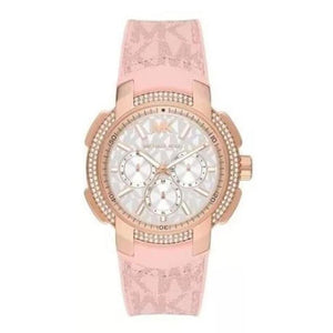  Shop Authentic Michael Kors Sidney Multifunction White Dial Pink Silicone Strap Watch For Women - MK7222 - Luxxuri