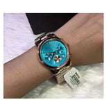 Shop Authentic Michael Kors Runway Chronograph Turquoise Dial Rose Gold Steel Strap Watch For Women - MK6164 - Luxxuri