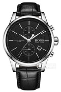  Shop Authentic Hugo Boss Jet Black Dial Black Leather Strap Watch for Men - 1513279 - Luxxuri