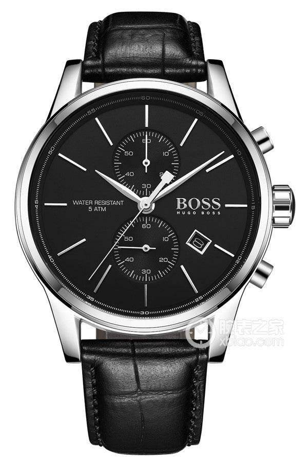  Shop Authentic Hugo Boss Jet Black Dial Black Leather Strap Watch for Men - 1513279 - Luxxuri