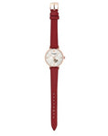  Shop Authentic Emporio Armani Gianni T-Bar Mother of Pearl White Dial Red Leather Strap Watch For Women - AR60048 - Luxxuri