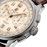  Shop Authentic Breitling Premier B01 Chronograph 42 White Dial Brown Leather Strap Watch for Men - AB0145211G1P1 - Luxxuri