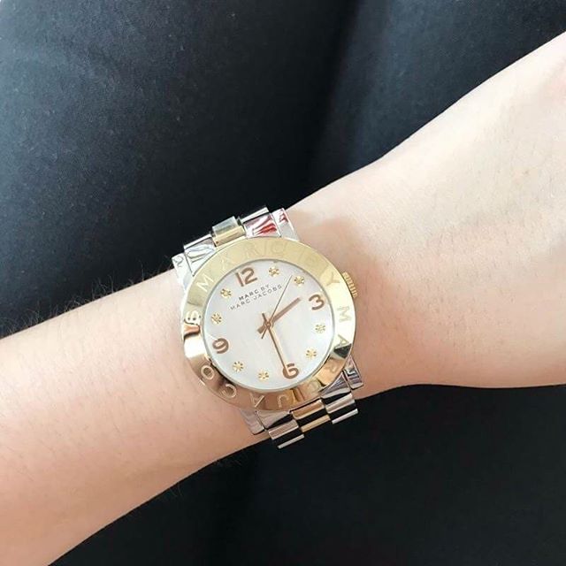 Marc Jacobs Amy Silver Dial Two Tone Steel Strap Watch for Women - MBM3139