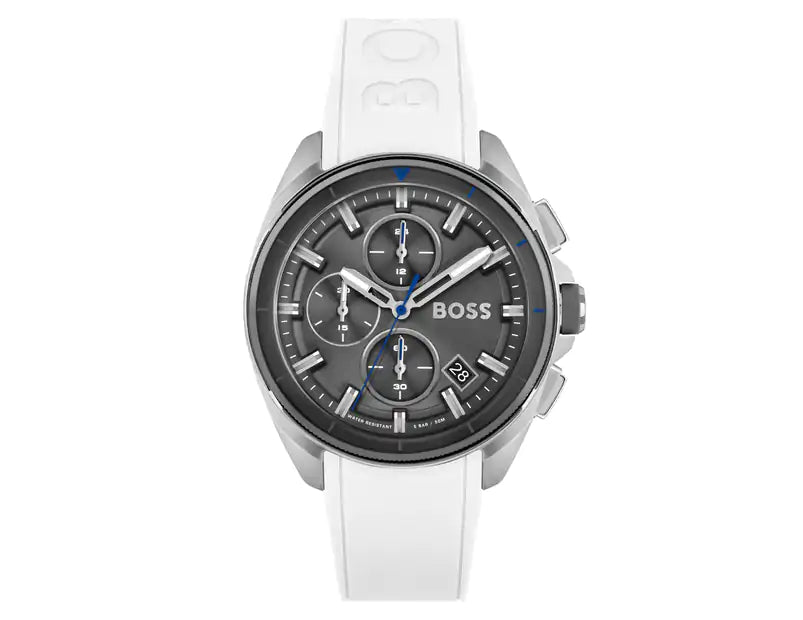  Shop Authentic Hugo Boss Volane Grey Dial White SIlicone Strap Watch for Men - 1513948 - Luxxuri
