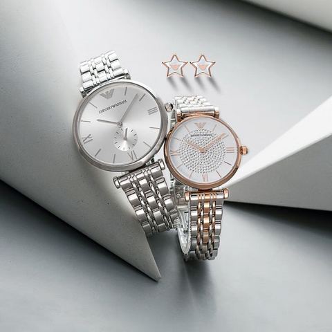  Shop Authentic Emporio Armani Gianni T Bar Quartz White Dial Two Tone Steel Strap Watch For Women - AR80035 - Luxxuri