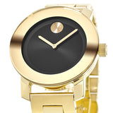 Shop Authentic Movado Bold Black Dial Gold Steel Strap Unisex Watch - 3600397 - Luxxuri