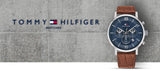  Shop Authentic Tommy Hilfiger Evan Chronograph Blue Dial Brown Leather Strap Watch for Men - 1710393 - Luxxuri