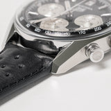  Shop Authentic Tag Heuer Carrera Automatic Chronograph Black Dial Black Leather Strap Watch for Men - CBS2210.FC6534 - Luxxuri