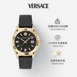  Shop Authentic Versace Greca Time Quartz Black Dial Brown Leather Strap Watch For Men - VE3K00222 - Luxxuri