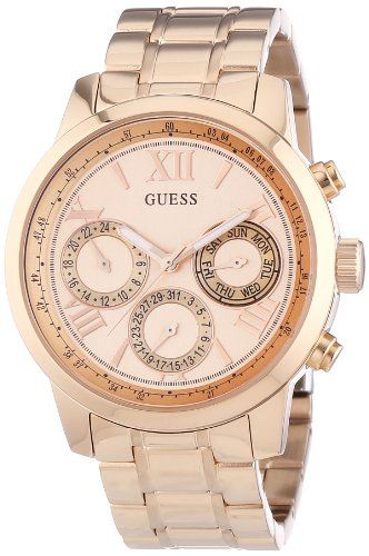  Shop Authentic Guess Sunrise Quartz Rose Gold Dial Rose Gold Steel Strap Watch For Women - W0330L2 - Luxxuri