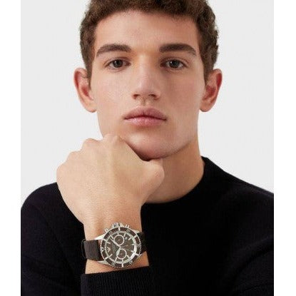  Shop Authentic Emporio Armani Diver Chronograph Brown Dial Brown Leather Strap Watch For Men - AR11486 - Luxxuri