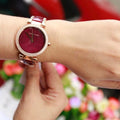 Michael Kors Parker Mother of Pearl Red Dial Two Tone Steel Strap Watch for Women - MK6427