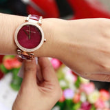  Shop Authentic Michael Kors Parker Mother of Pearl Red Dial Two Tone Steel Strap Watch for Women - MK6427 - Luxxuri