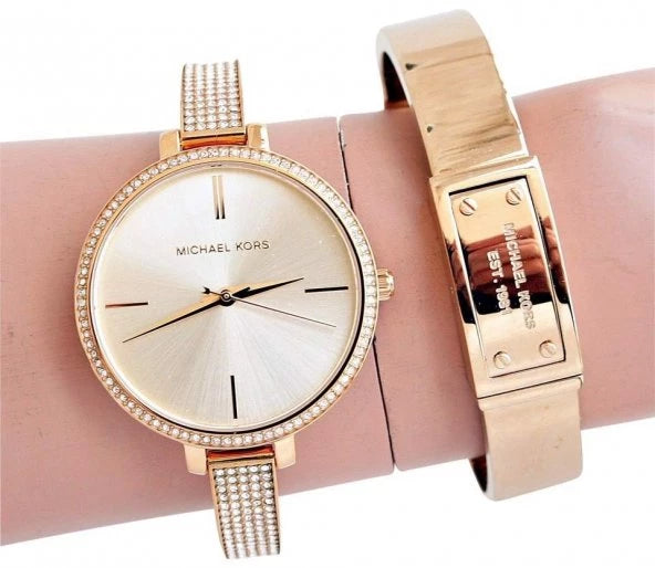  Shop Authentic Michael Kors Jaryn Quartz Gold Dial Gold Steel Strap Watch For Women - MK3784 - Luxxuri