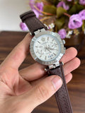 Shop Authentic Versace Aion Chronograph White Dial Brown Leather Strap Watch for Men - VBR010017 - Luxxuri