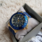  Shop Authentic Guess Force Blue & Rose Gold Dial Blue Silicone Strap Watch For Men - W0674G2 - Luxxuri