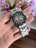  Shop Authentic Fossil FB-01 Automatic Skeleton Black Dial Silver Steel Strap Watch for Men - ME3190 - Luxxuri