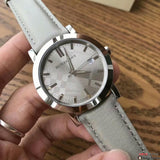  Shop Authentic Burberry Heritage Grey Dial Beige Leather Strap Unisex Watch - BU1754 - Luxxuri
