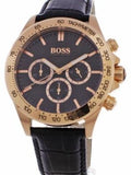  Shop Authentic Hugo Boss Ikon Black Dial Black Leather Strap Watch for Men - 1513179 - Luxxuri