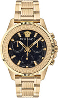  Shop Authentic Versace Greca Action Chronograph Black Dial Gold Steel Strap Watch For Men - VE3J00622 - Luxxuri