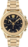  Shop Authentic Versace Greca Action Chronograph Black Dial Gold Steel Strap Watch For Men - VE3J00622 - Luxxuri