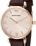  Shop Authentic Emporio Armani Classic Quartz Pink Dial Brown Leather Strap Watch For Women - AR1911 - Luxxuri