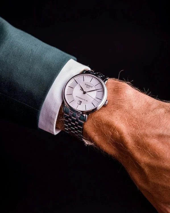  Shop Authentic Tissot T Classic Carson Premium Powermatic 80 White Dial Silver Steel Strap Watch For Men - T122.407.11.031.00 - Luxxuri