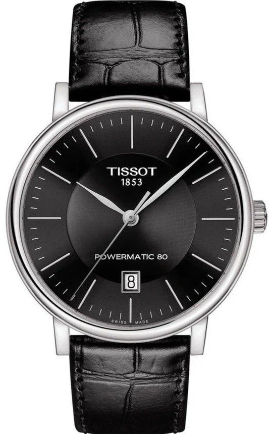  Shop Authentic Tissot Carson Premium Powermatic 80 Black Dial Black Leather Strap Watch For Men - T122.407.16.051.00 - Luxxuri